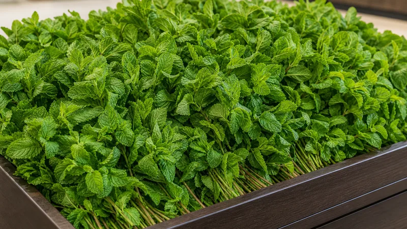 Exposição comercial de Hortelã