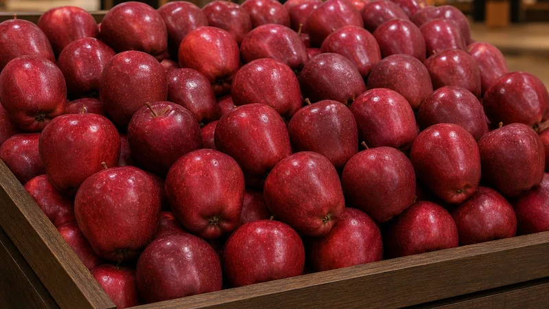 Exposição comercial de Maçã Red Delicious