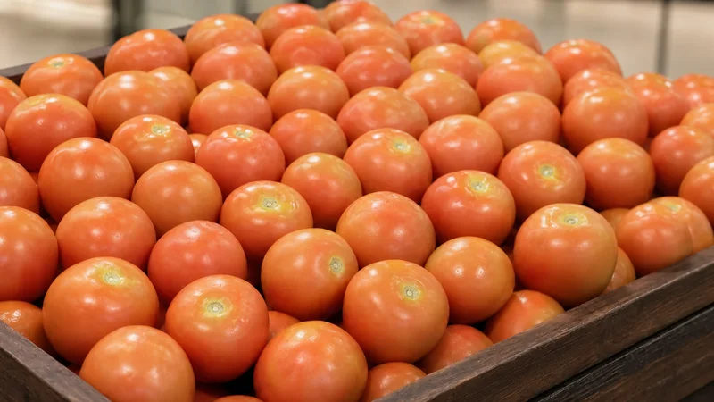 Exposição comercial de Tomate Carmem