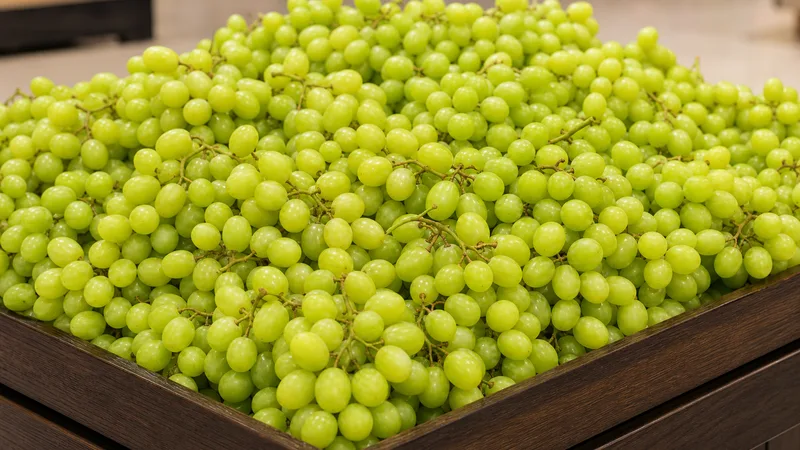 Exposição comercial de Uva Verde sem Semente